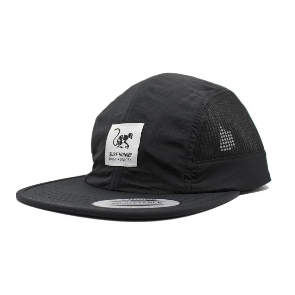 Quick-dry running cap for men / women – 5-panel (Black)