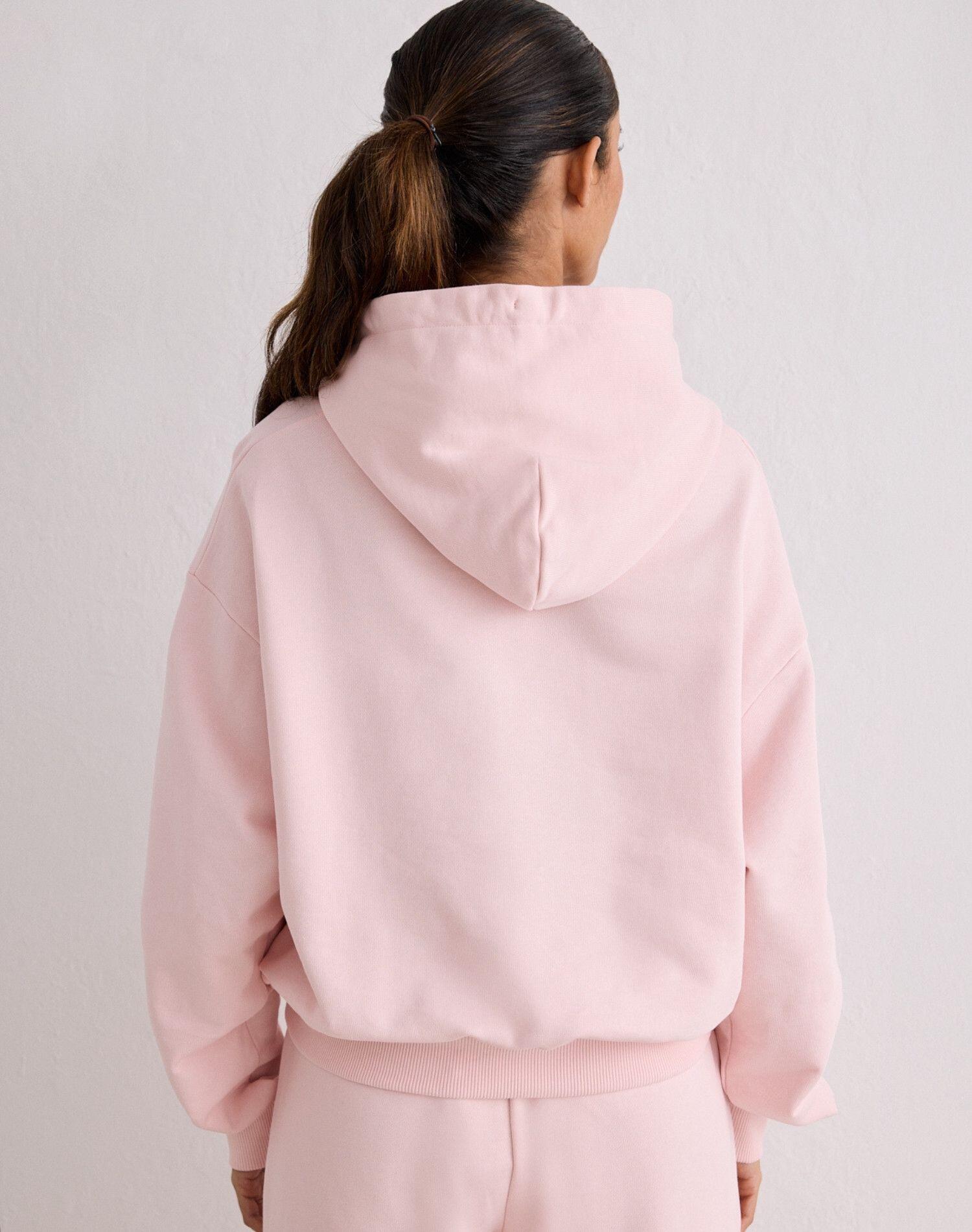 Sudadera con Capucha Mujer Felpa Gruesa Transpirable 100% Algodón Rosa Bailarina 2/6