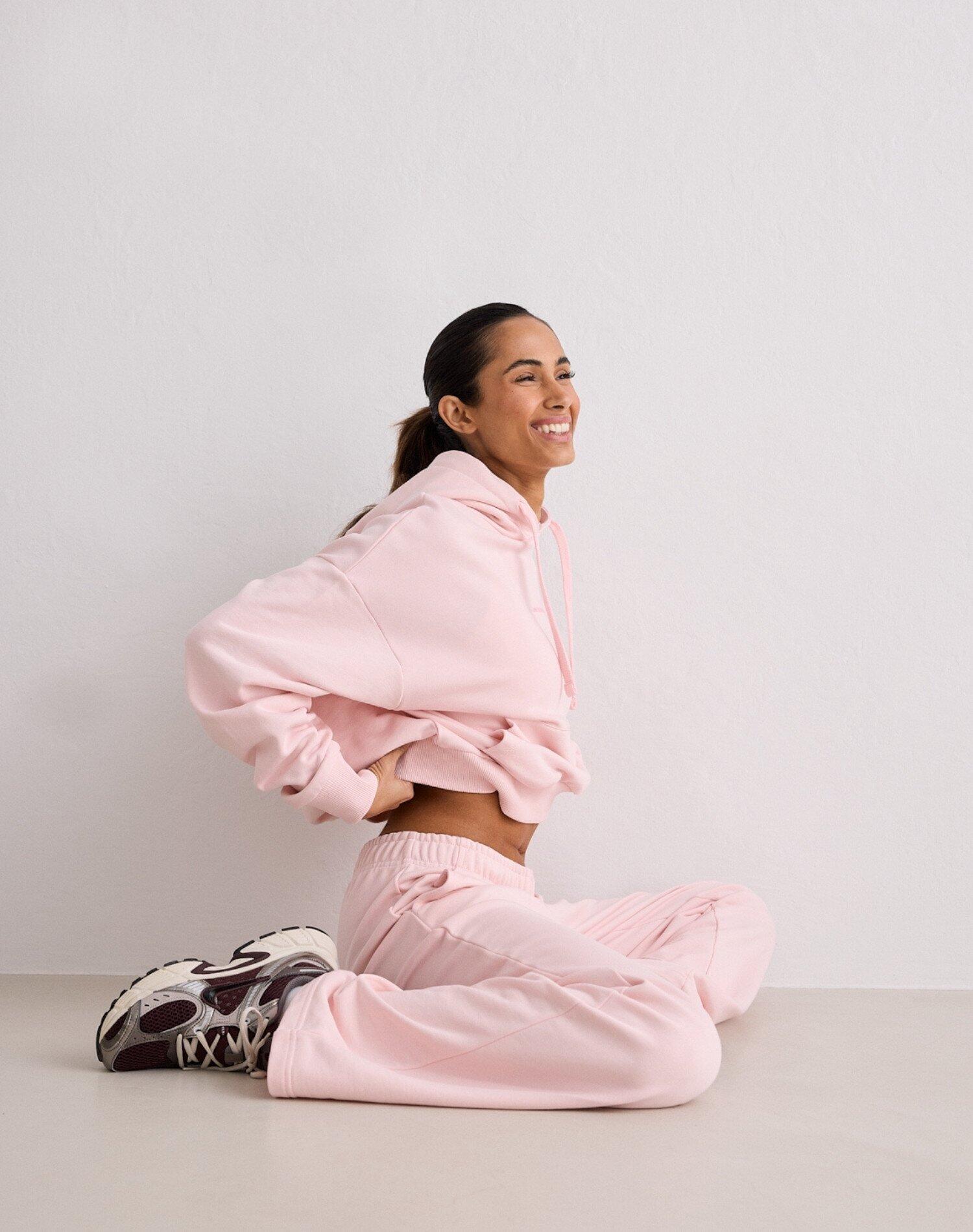 Sudadera con Capucha Mujer Felpa Gruesa Transpirable 100% Algodón Rosa Bailarina 5/6