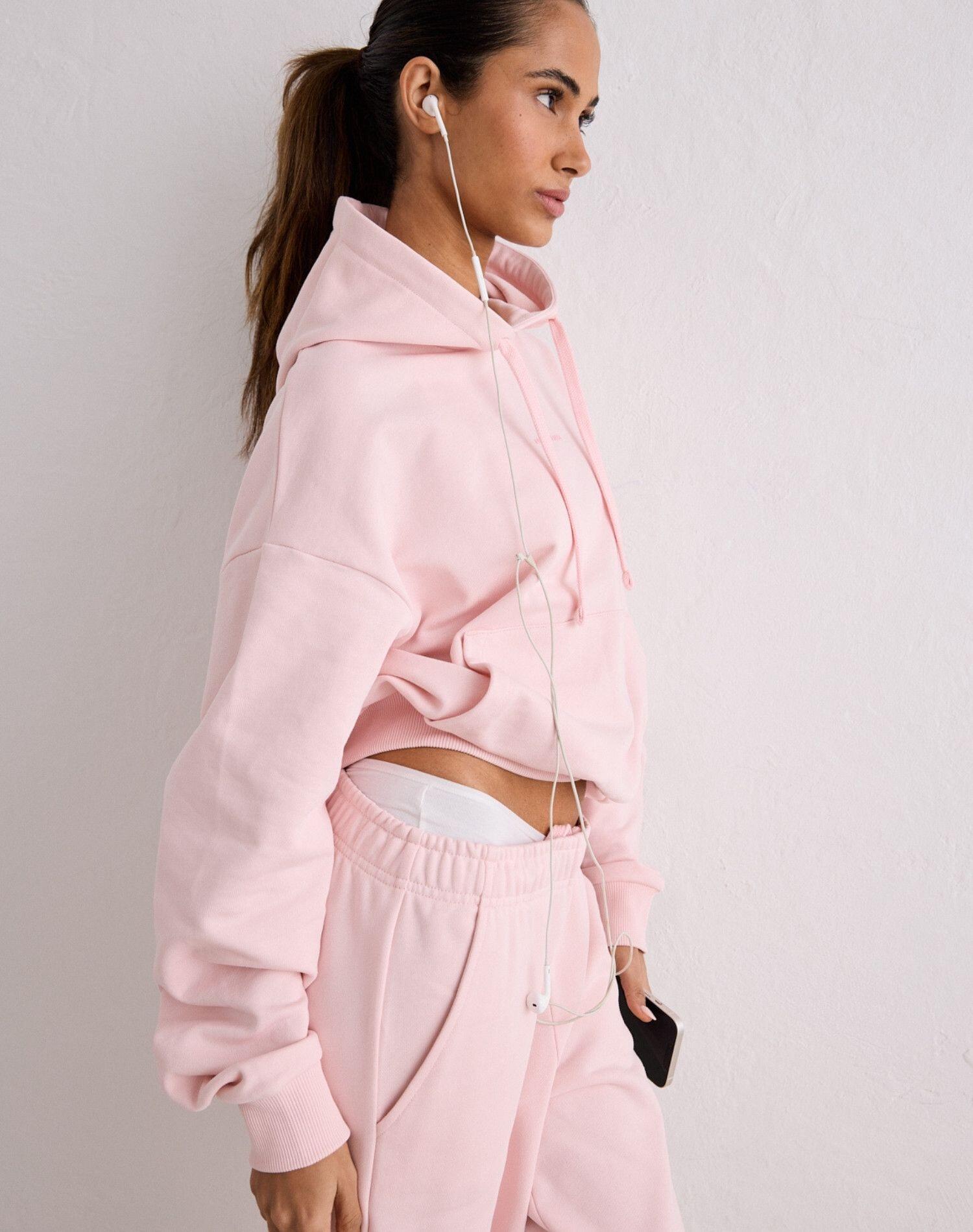 Sudadera con Capucha Mujer Felpa Gruesa Transpirable 100% Algodón Rosa Bailarina 4/6