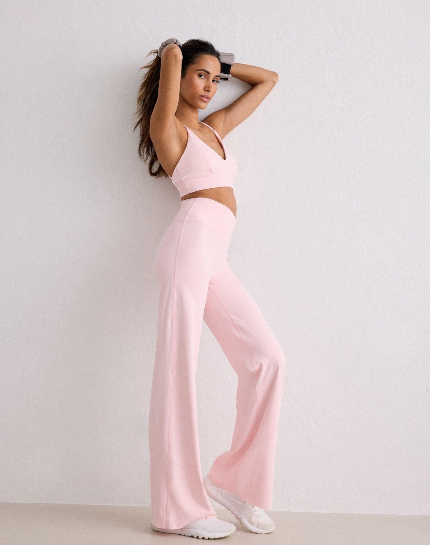 Damen Tights Gerades Bein Hoher Bund squat proof Sense Rosa 3/6