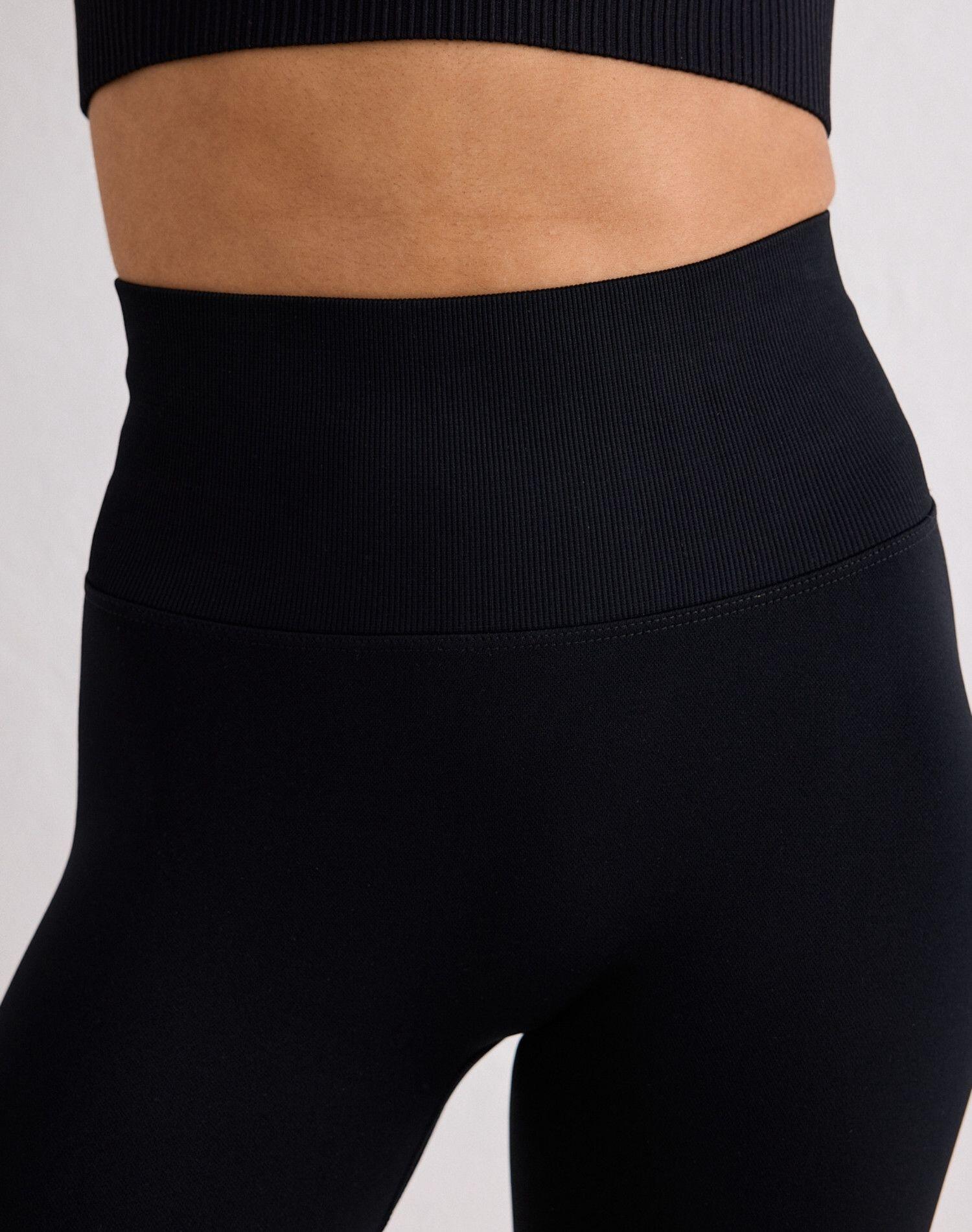 Mallas Mujer Sin Costuras Cintura Alta Largo 7/8 Invisible Scrunch Shape Negro 4/5