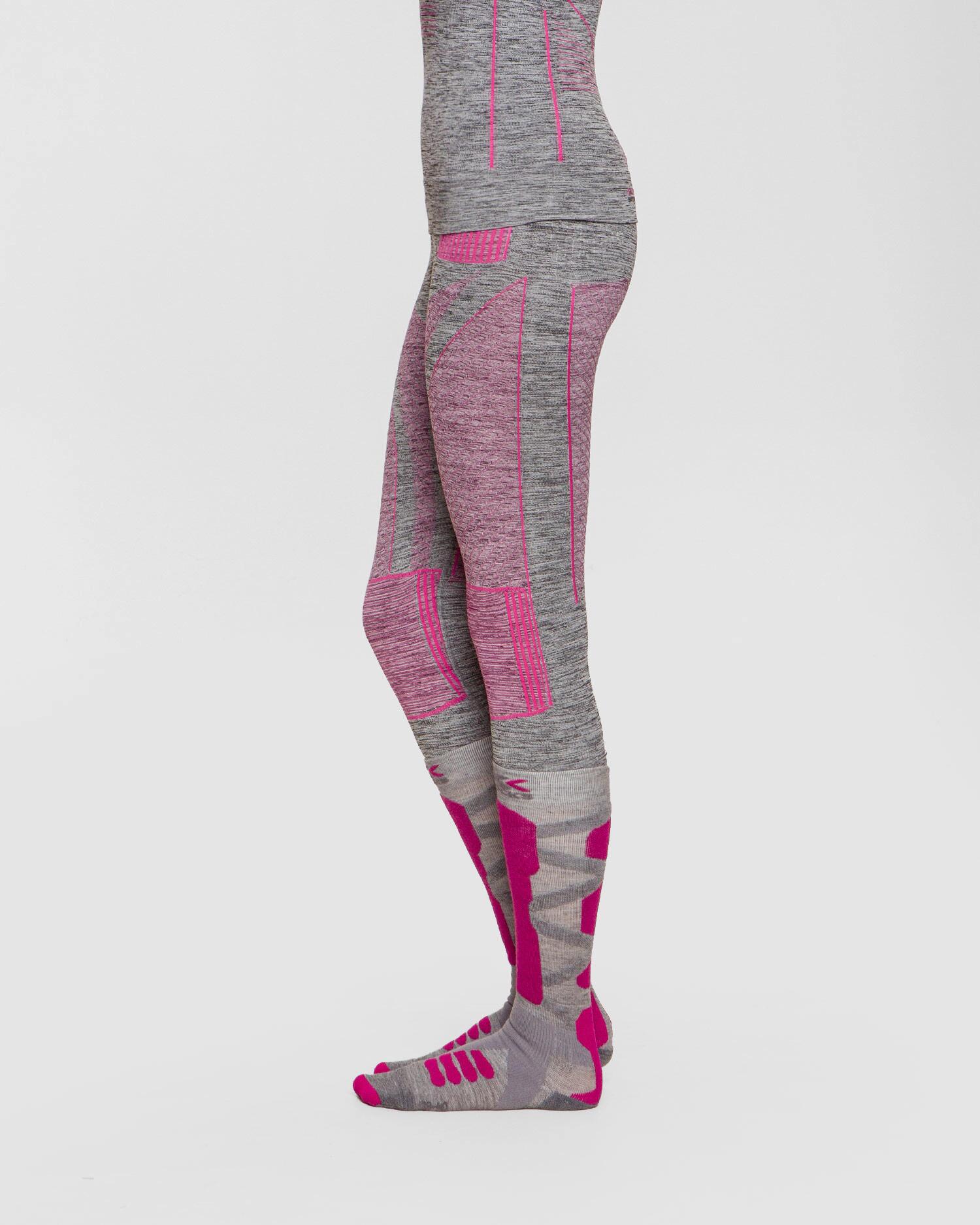 Leginsy termoaktywne ¾ damskie X-Bionic Energy Accumulator 4.0 Melange Pink 3/6
