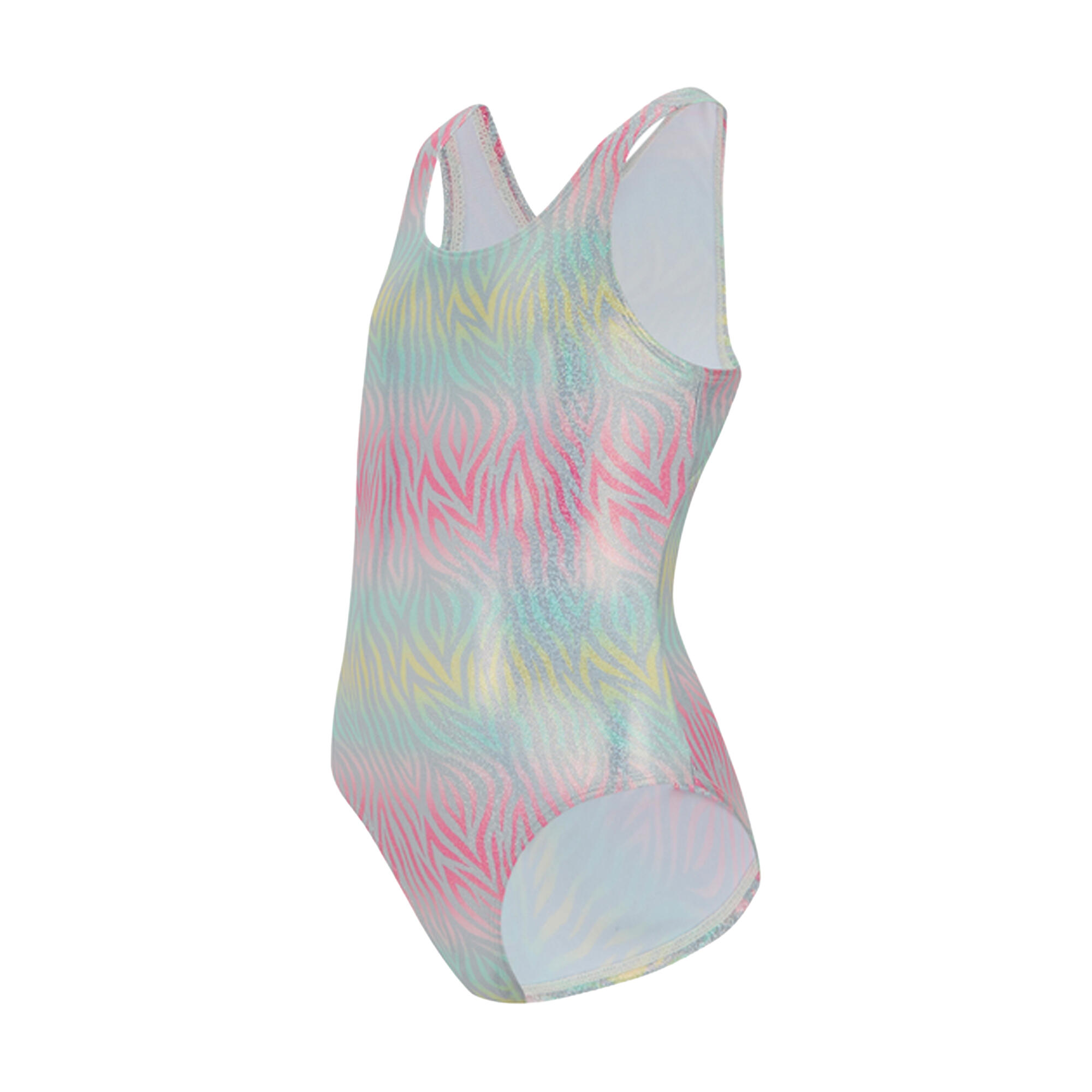 Costume Da Bagno Intero Stampa Zebrata Metallica Ragazze Regatta Katrisse Ombre 3/4