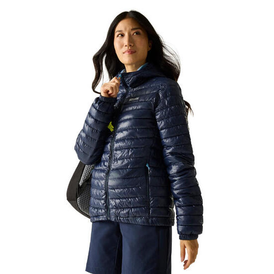 Veste Matelassée Unie À Capuche HURDEN Femme (Bleu Marine)