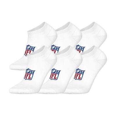 Nfl shield logo 6-pack high-quality cotton sneaker socks | 39/42 white