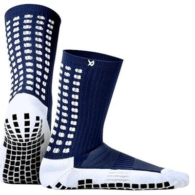 Lux soccer grip socks - kuitlengte - donkerblauw - volwassenen (eu 39-46) - anti
