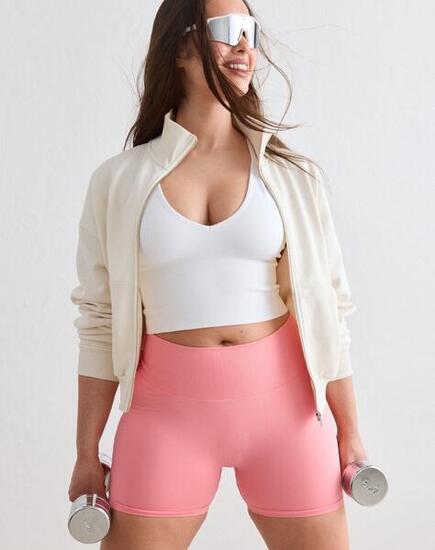 Femme Short Mini Sans Couture Rose Poudré