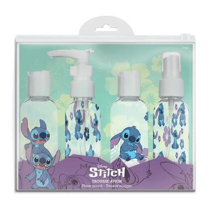Sac de voyage avec 4 bouteilles rechargeables Disney Stitch