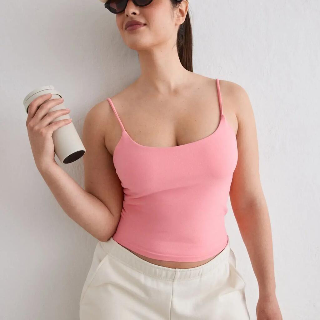 Women's Singlet Seamless Shaping Thin-Strap Shape Blush Pink
