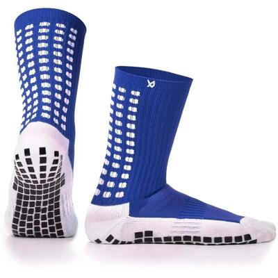 Lux soccer grip socks - kuitlengte - blauw - volwassenen (39-46) - antislip