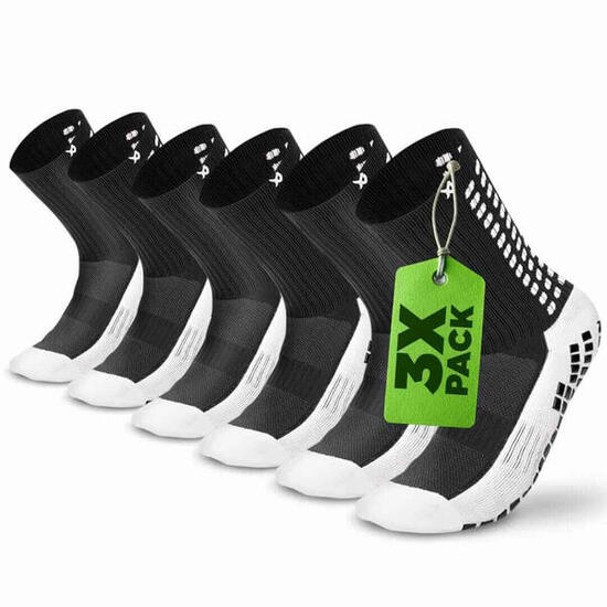 Chaussettes de football grip – mi-mollet – Noir