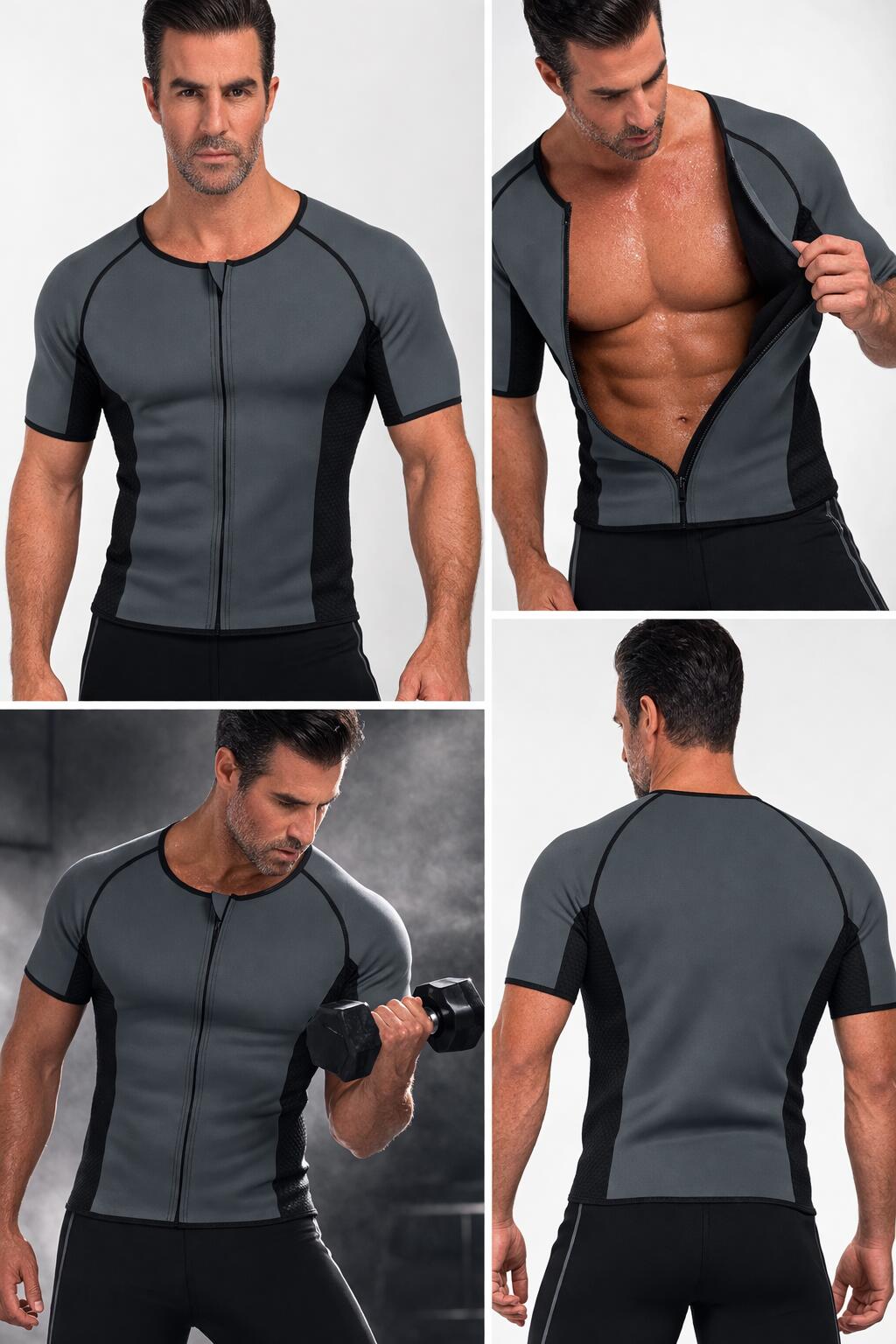 Fitness tričko pro hubnoucí muže, neopren 6/6
