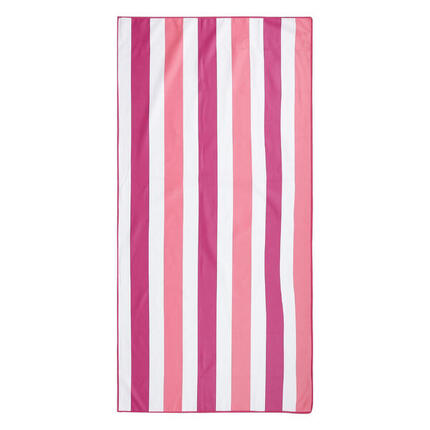 Badetuch, Microfaser, gestreift Damen und Herren Rose Violett/Pink Lemonade