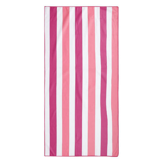 Badetuch, Microfaser, gestreift Damen und Herren Rose Violett/Pink Lemonade