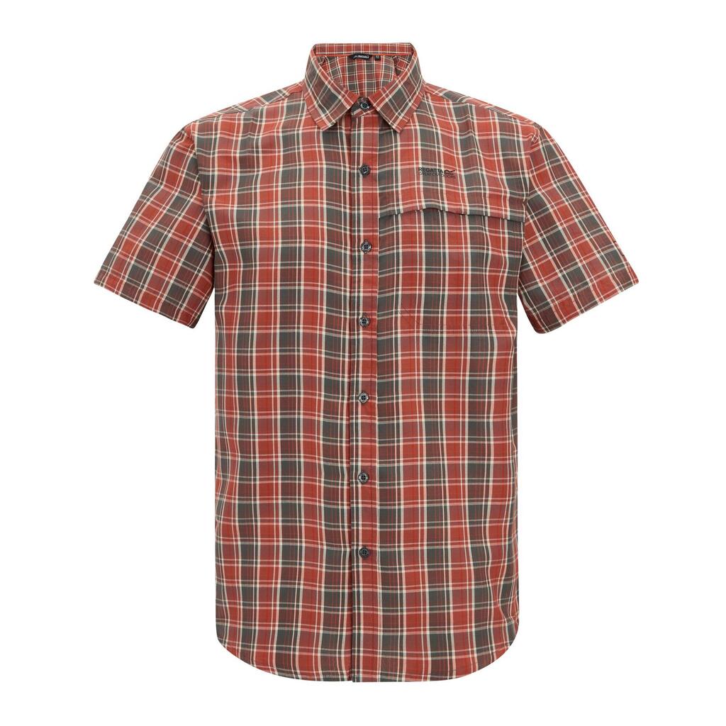 Mens Mindano Multi Check ShortSleeved Shirt (Dark Storm)