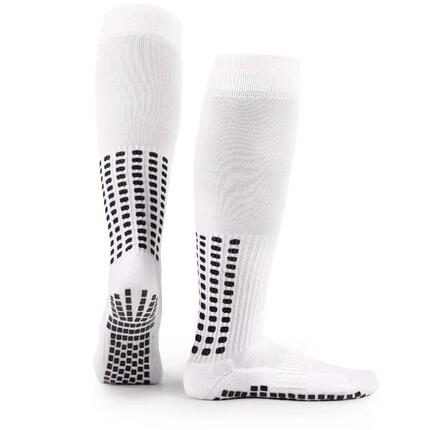 Chaussettes de football grip – hauteur genou – Blanc