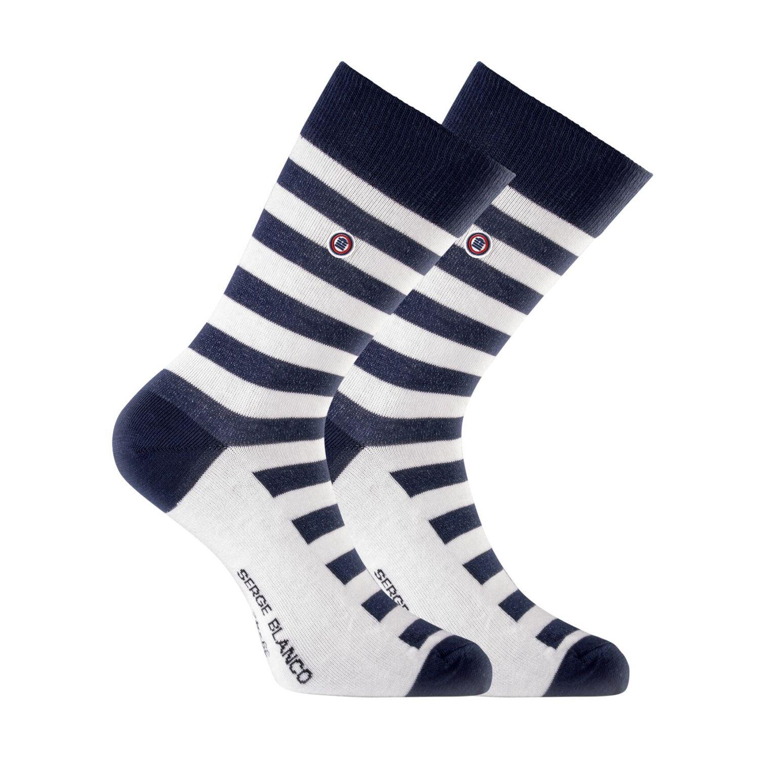Lot de 6 paires de chaussettes de ville Serge Blanco Marin 2/5