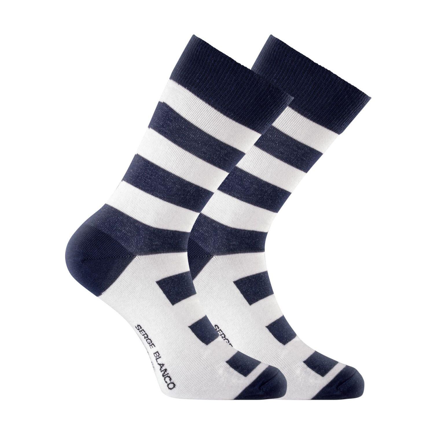 Lot de 6 paires de chaussettes de ville Serge Blanco Marin 4/5