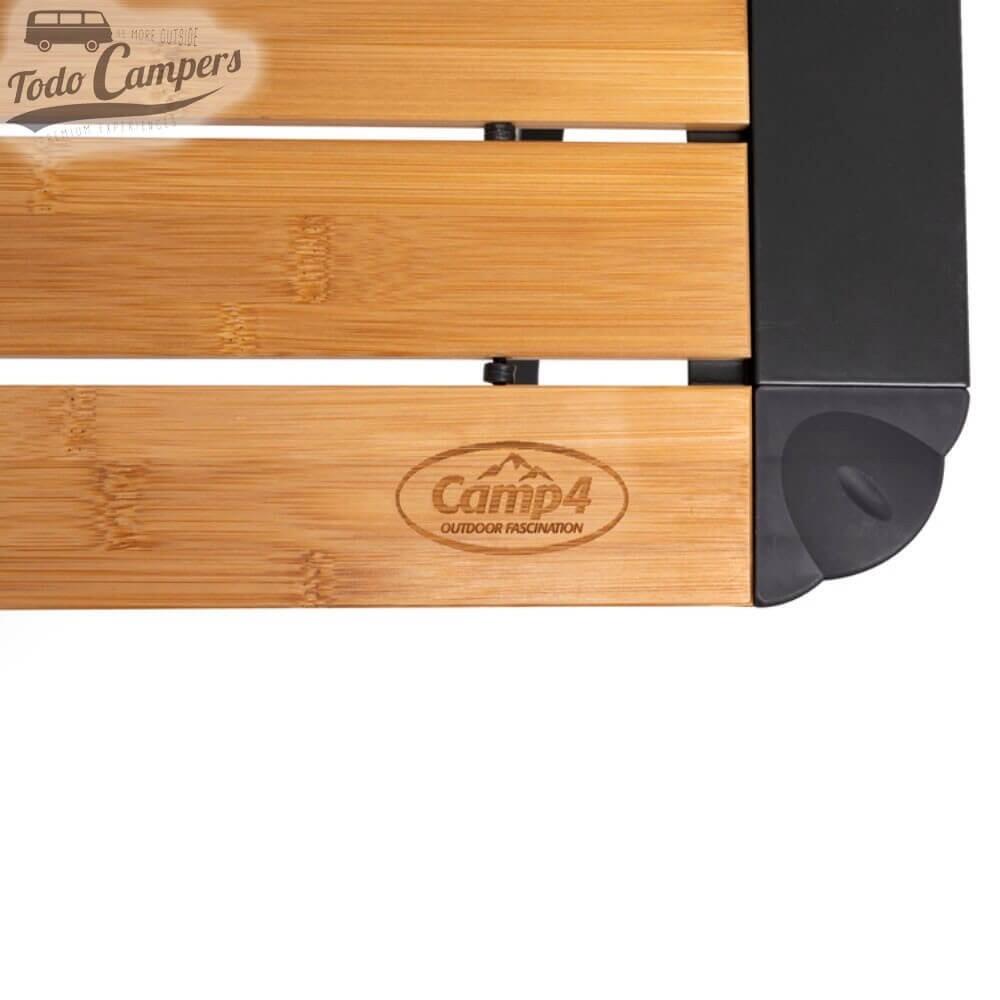 Mesa de camping enrollable de bambú con red Camp4 Mendoza - 140 x 90 3/7