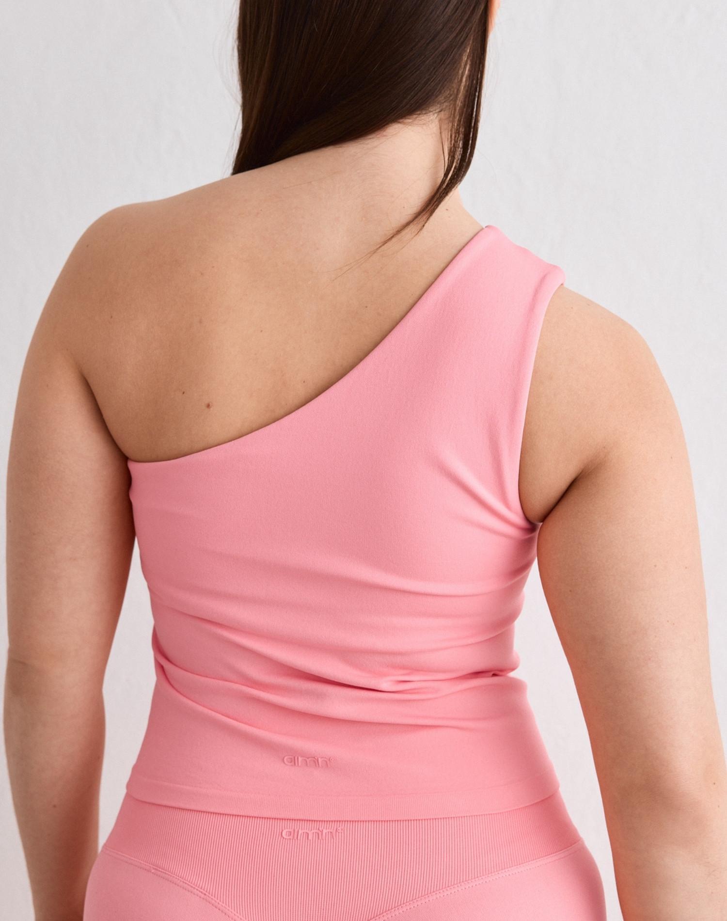 Damen Sport-Bralette Nahtlos Formend One-Shoulder Shape Blush Pink 2/4
