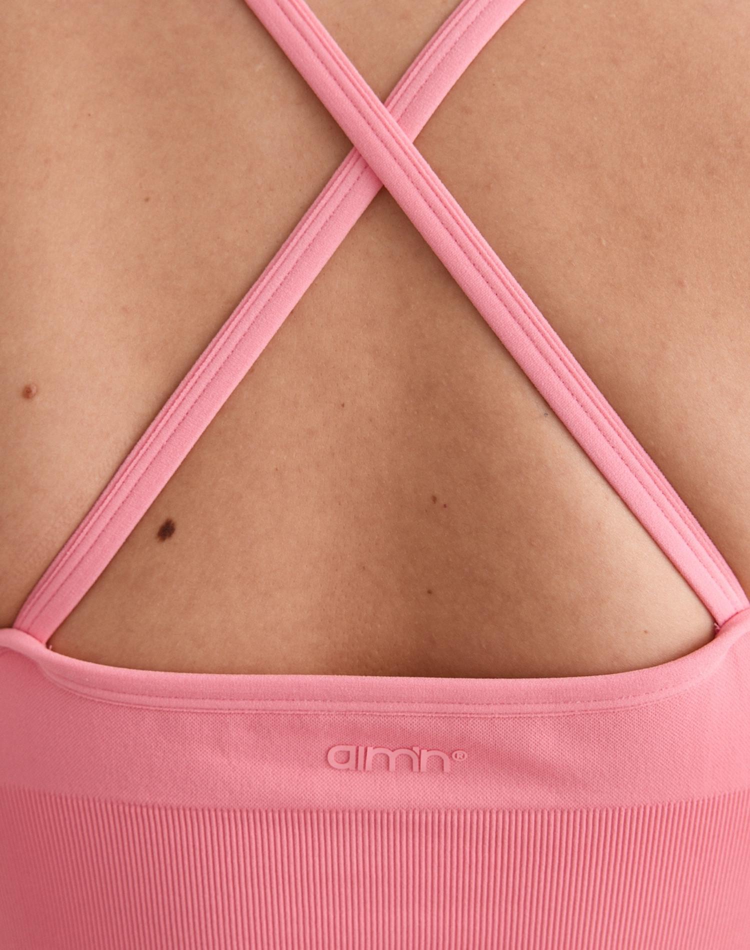 Dames Sportbeha Naadloos Kruis Rug Bralette Blushroze 3/5