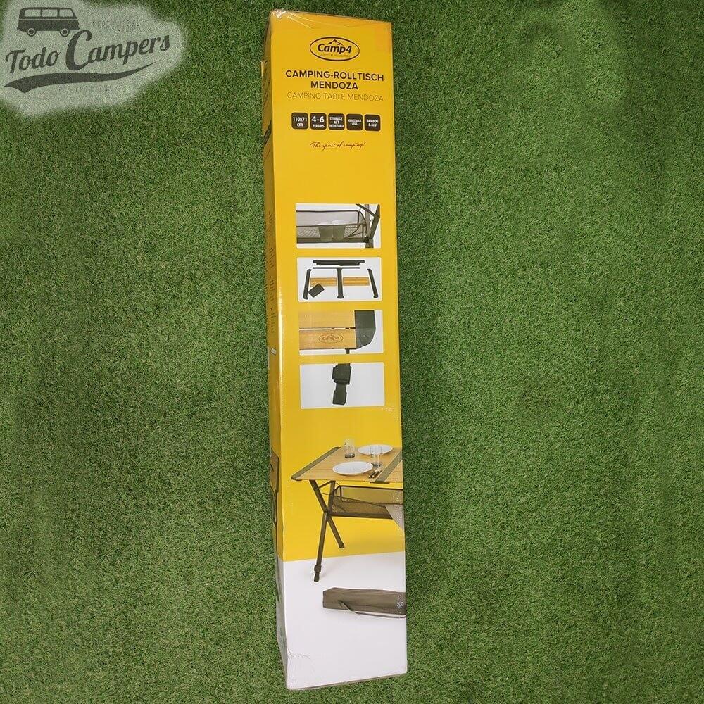 Mesa de camping enrollable de bambú con red Camp4 Mendoza - 140 x 90 4/7