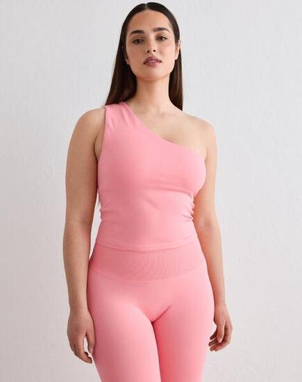 Femme Soutien-gorge de sport Sans Couture à Une Bretelle Rose Poudré