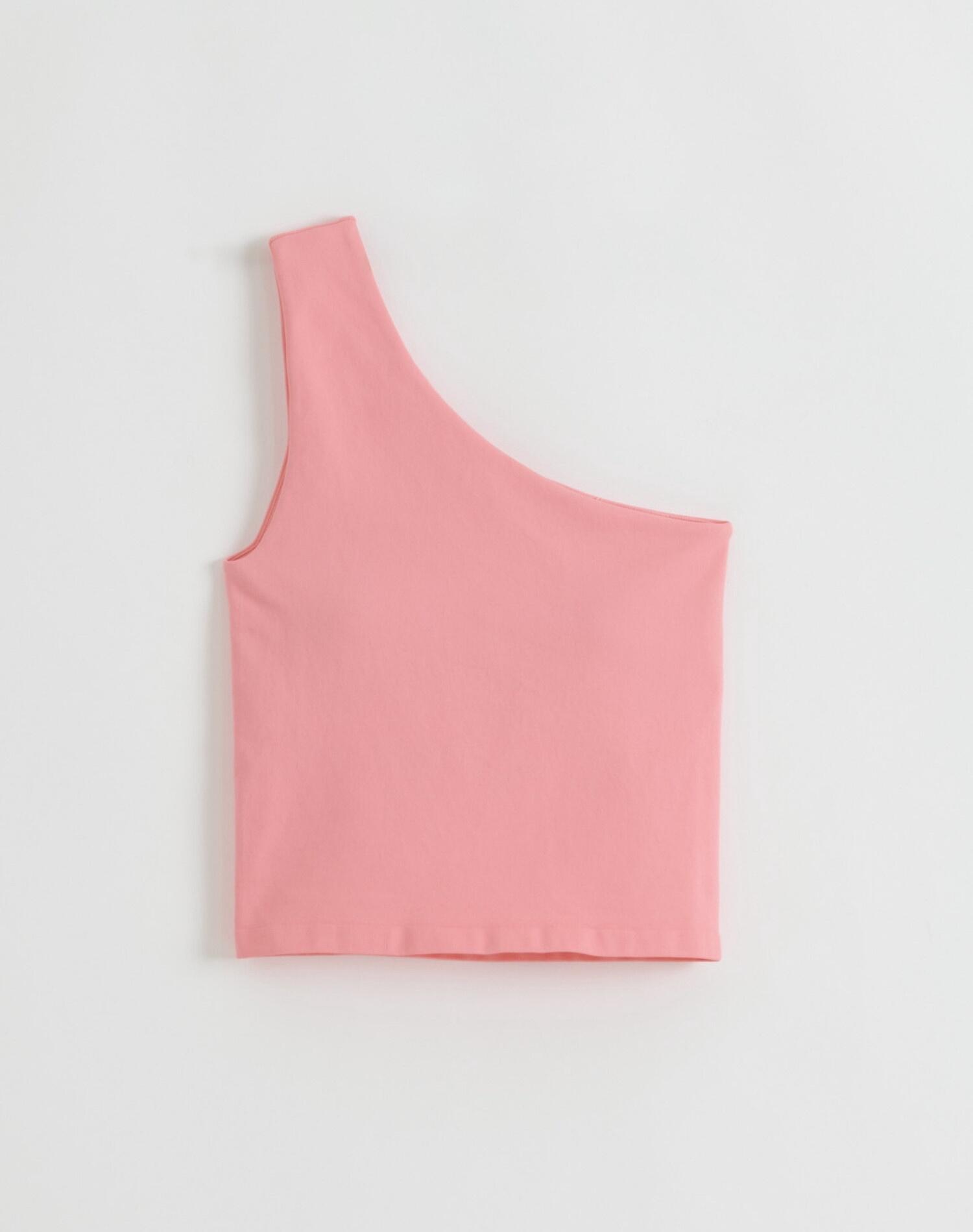 Damen Sport-Bralette Nahtlos Formend One-Shoulder Shape Blush Pink 4/4
