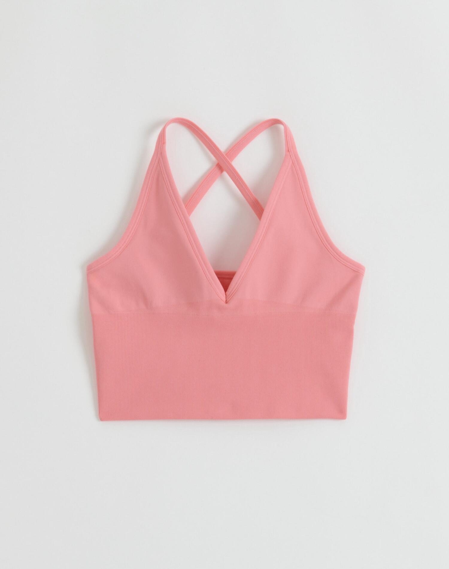 Dames Sportbeha Naadloos Kruis Rug Bralette Blushroze 5/5