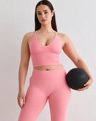 Dames sportbeha naadloos kruis rug bralette chocolade