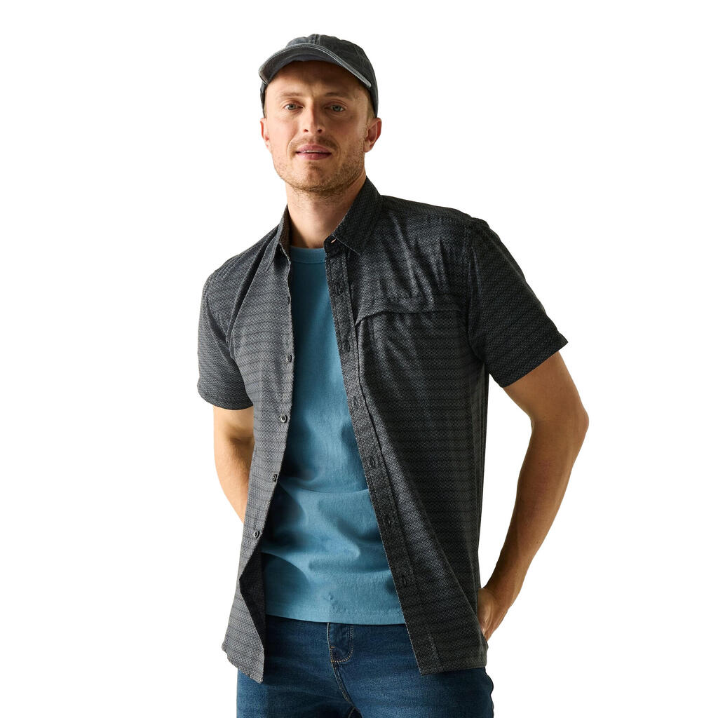 Mens Mindano Triangle ShortSleeved Shirt (Dark Storm)