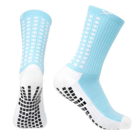Chaussettes de football grip – mi-mollet – Bleu
