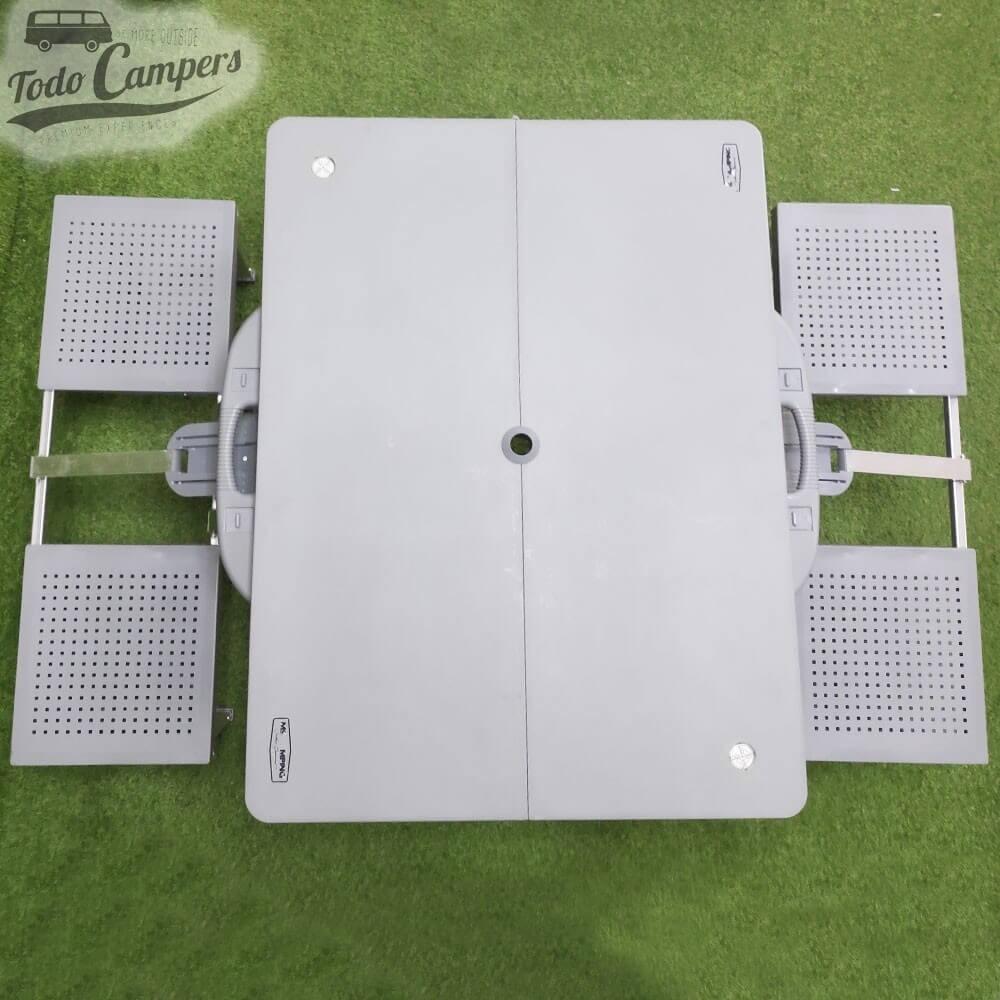 Mesa de picnic gris infantil con 4 asientos fijos - 65 x 85 6/7