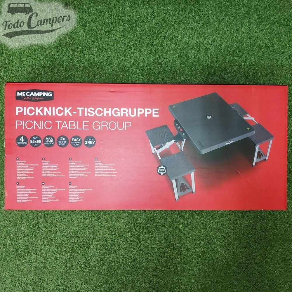 Mesa de picnic gris infantil con 4 asientos fijos - 65 x 85 4/7