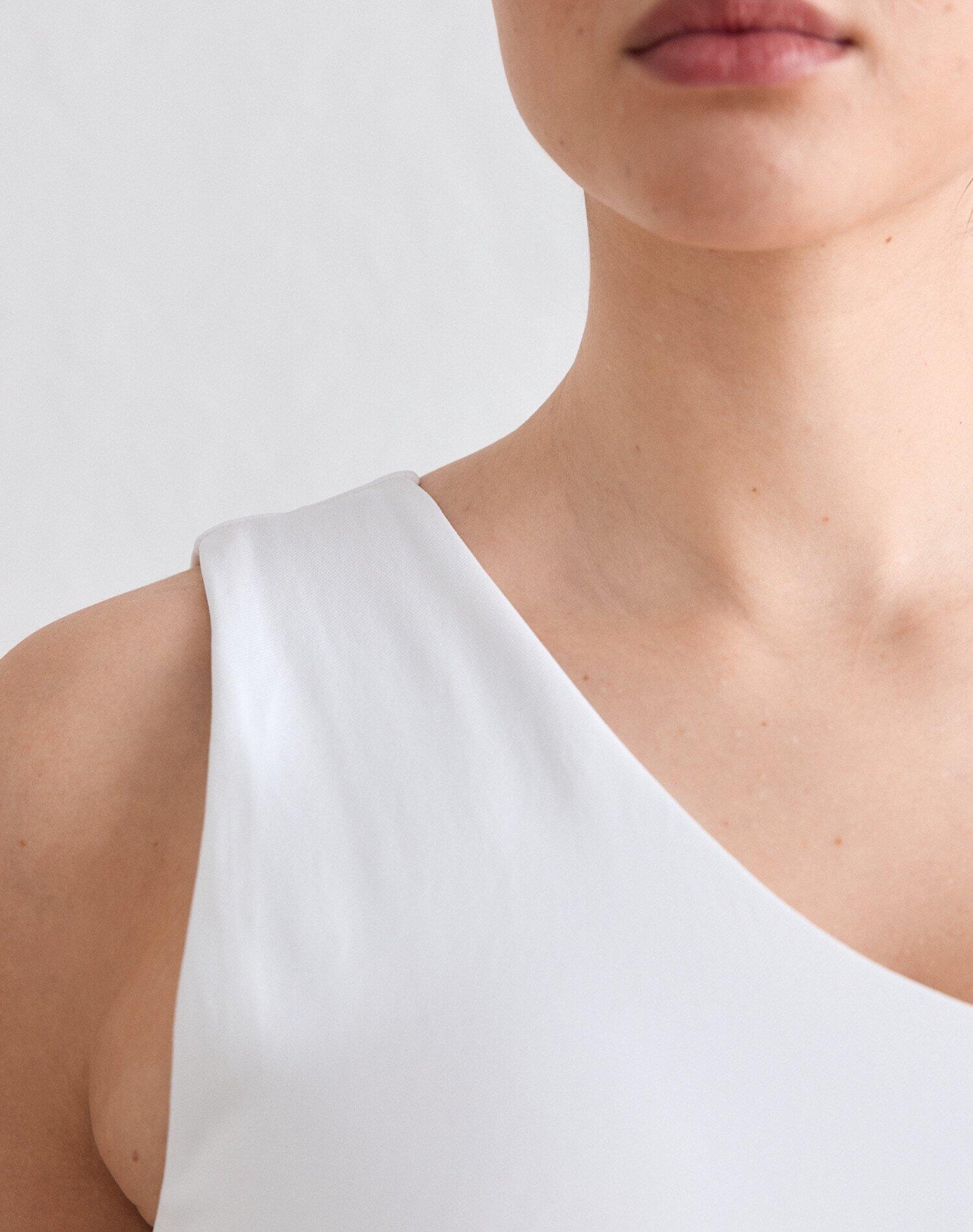 Sujetador Deportivo Mujer Sin Costuras 1 Hombro Sujeción Baja/Media Shape Blanco 5/6