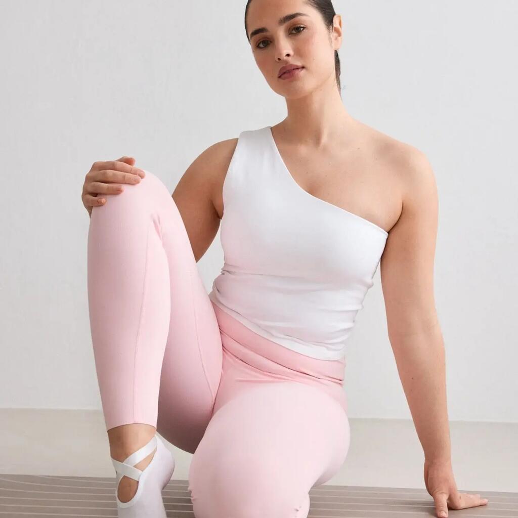 Women's Sports Bra Seamless One-Shoulder Low-Medium Support Shape White
