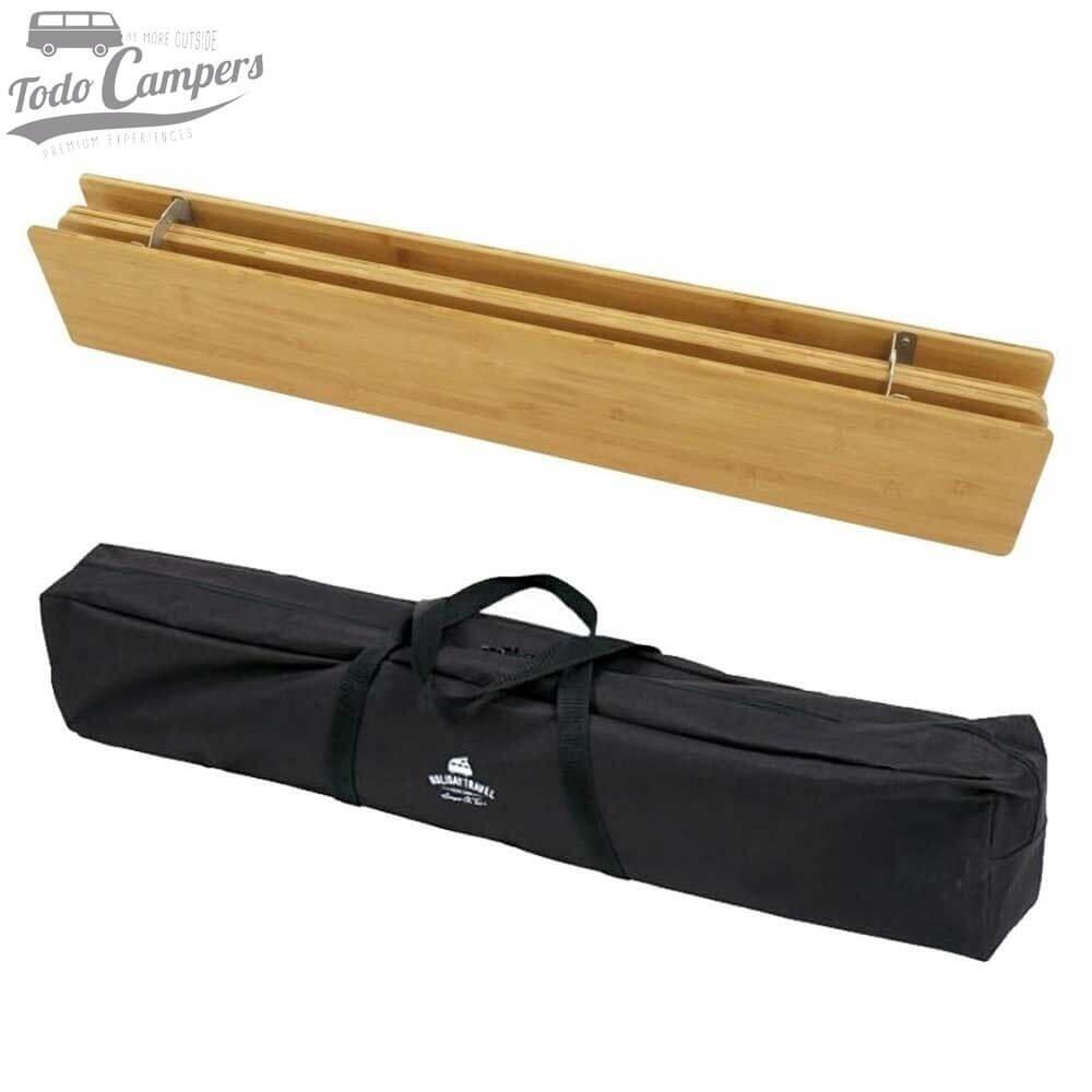 Mesa de camping regulable en altura y plegable Holiday Travel Bamboo - 100 x 65 7/7