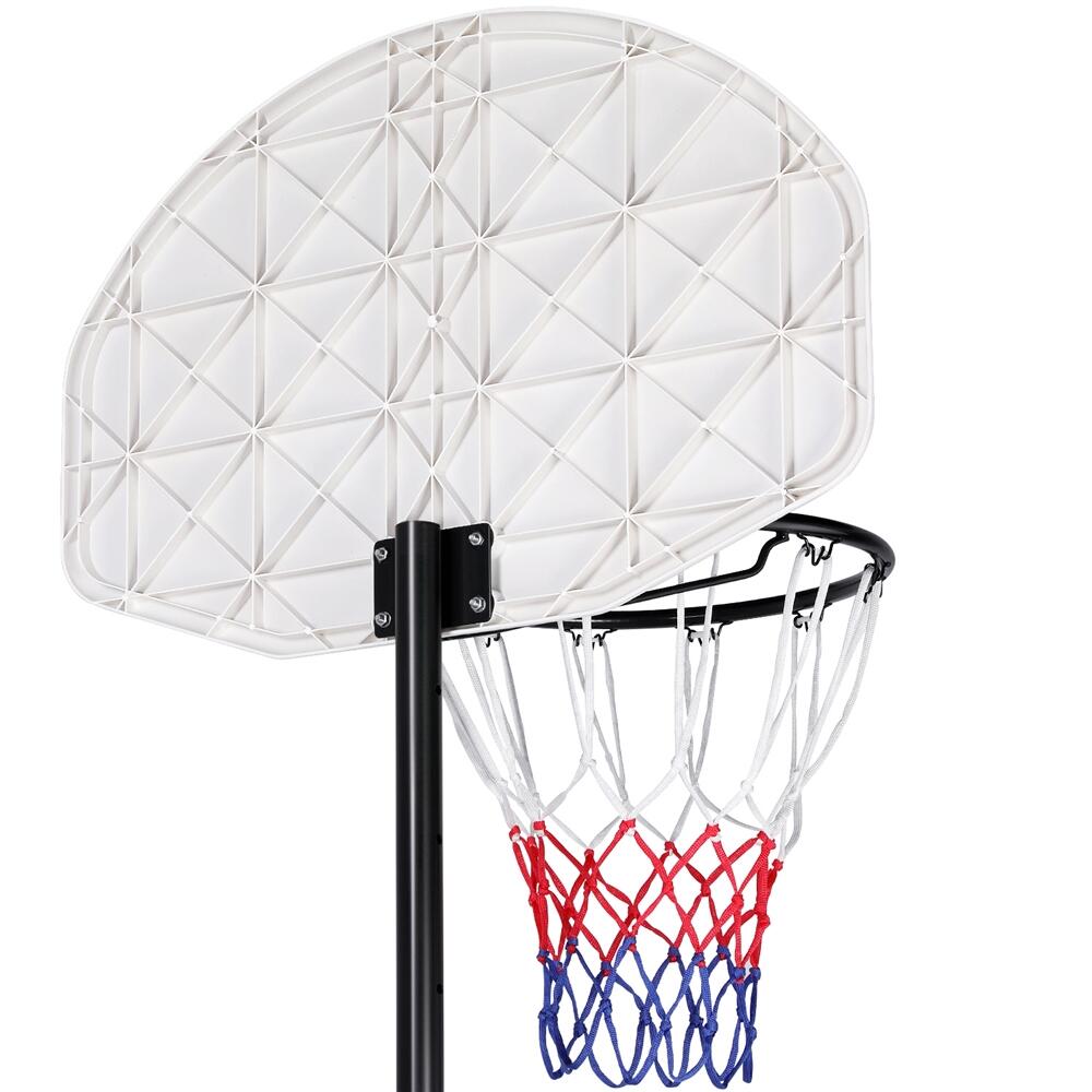 Basketballkorb mit Ständer mobil höhenanpassbar von 159–214 cm Kinder – Weiß/Rot 4/7