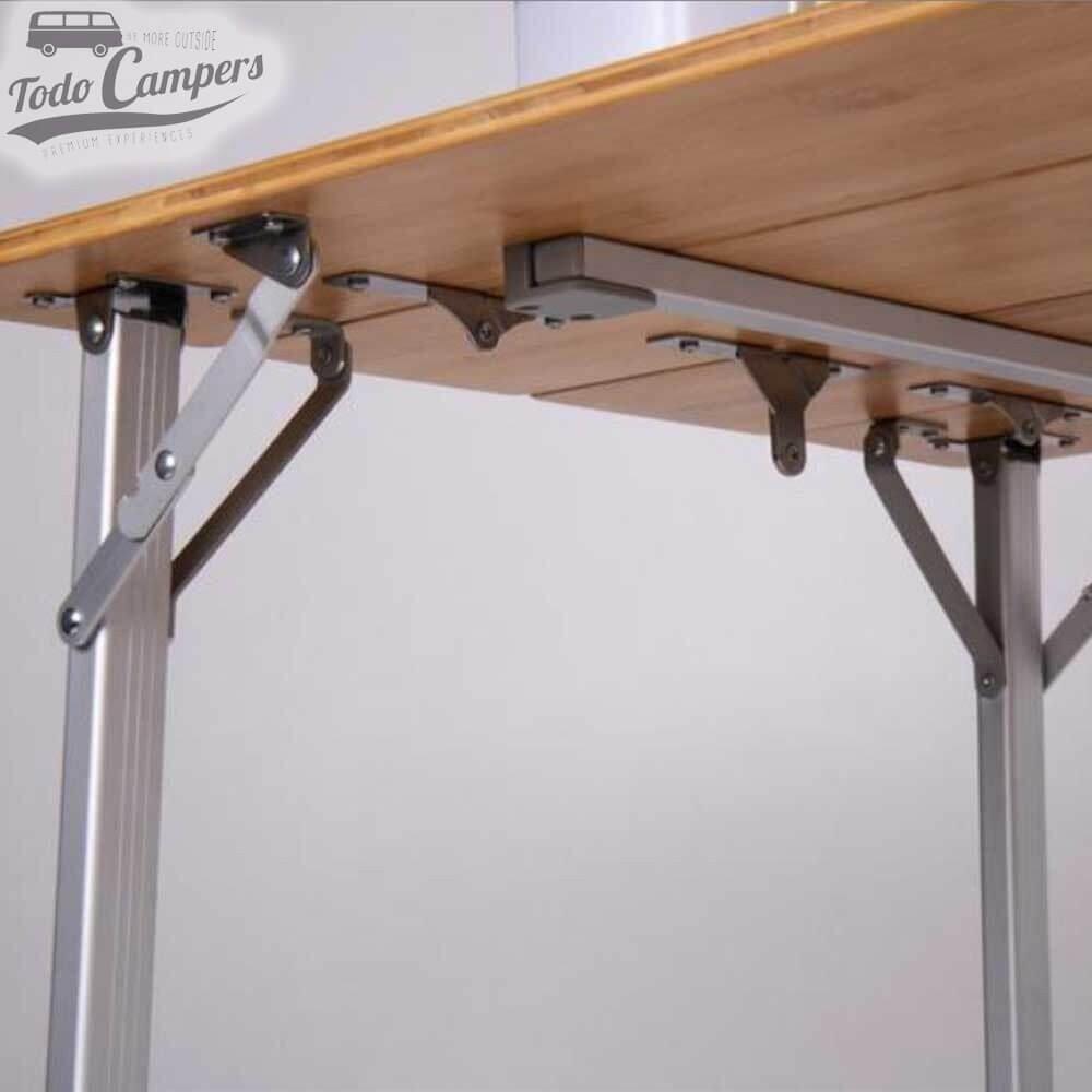Mesa de camping regulable en altura y plegable Holiday Travel Bamboo - 80 x 60 4/7