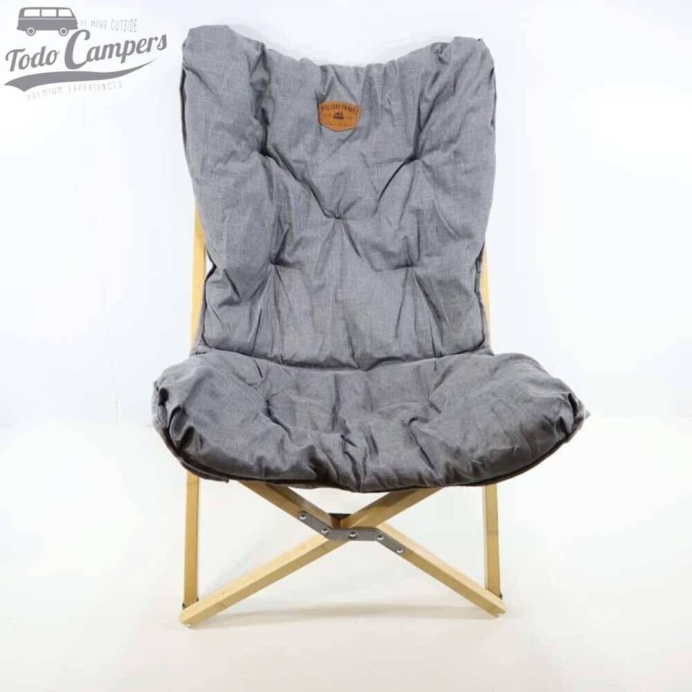 Sillón plegable tapizado Holiday Travel con estructura de bambú 4/7