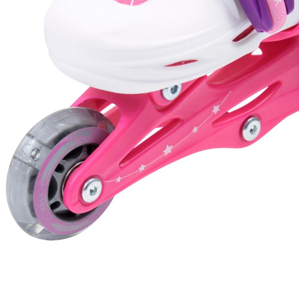 Patins À Roulettes Alignées Style LED Enfant (Rose) 4/4