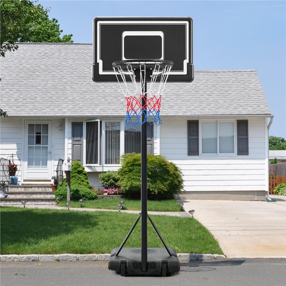 Aro de baloncesto ajustable 182 - 215 cm para niños, con ruedas, negro/blanco 3/7