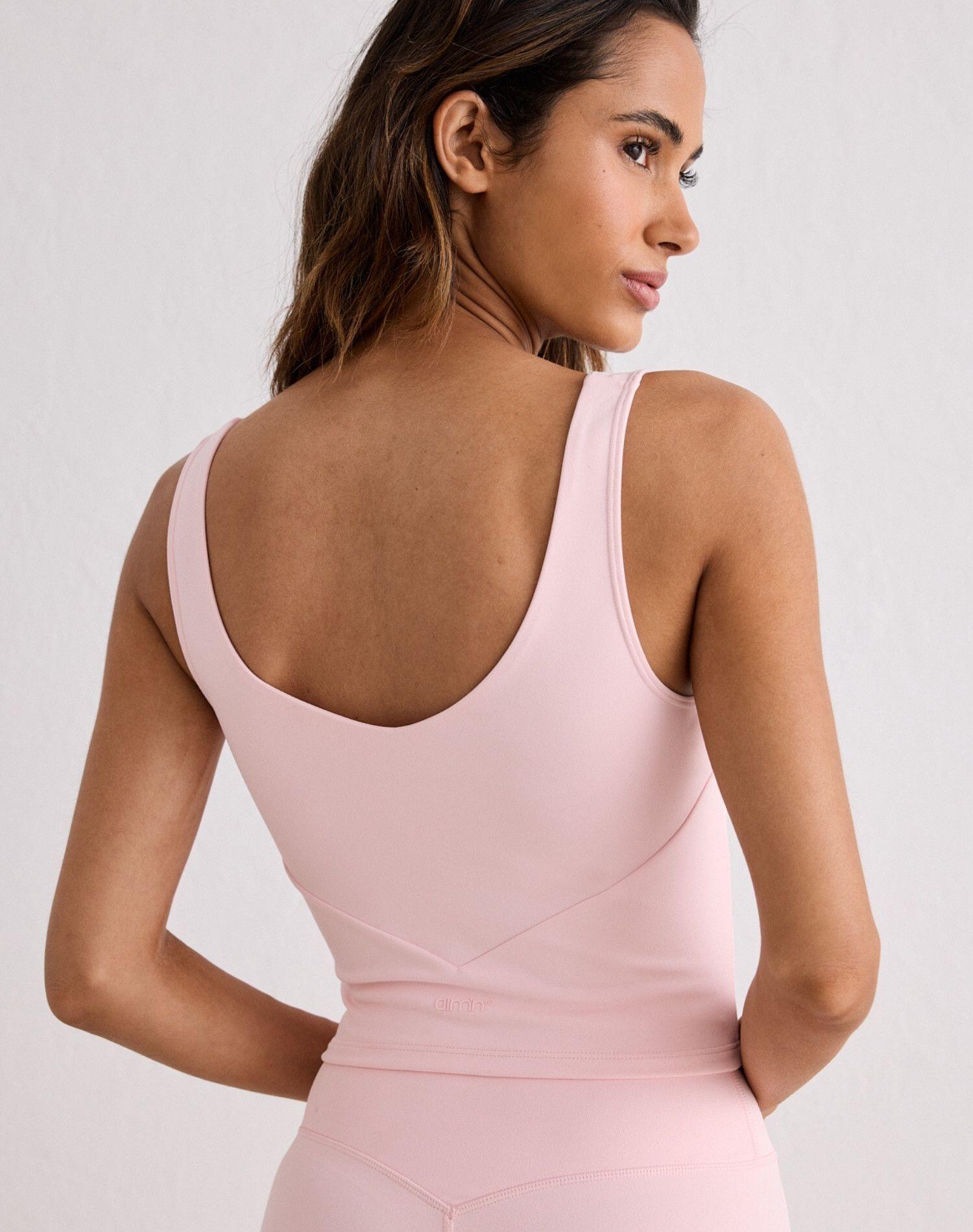 Femme Soutien-gorge de sport à col en V Bralette Rose Pastel 2/5