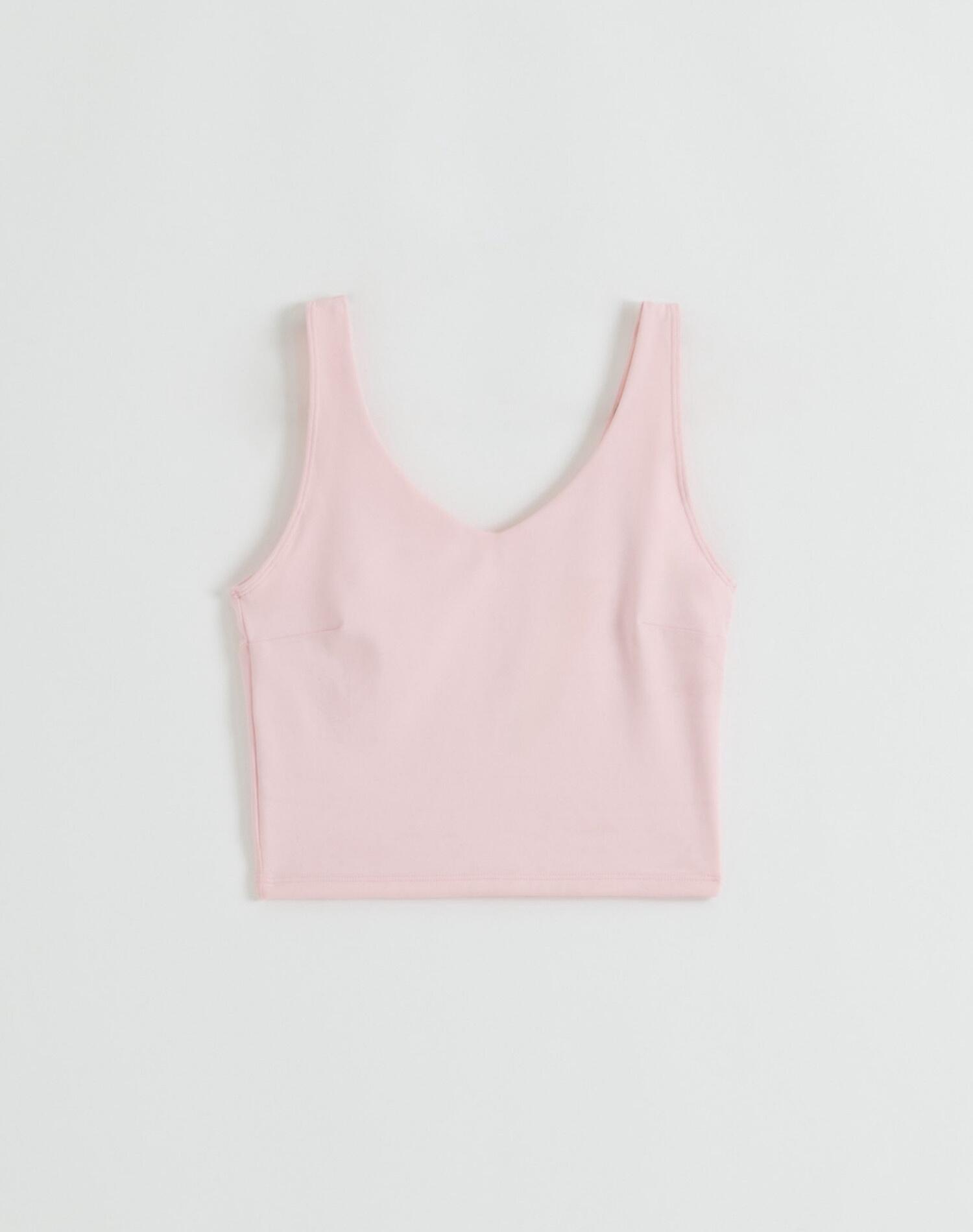 Femme Soutien-gorge de sport à col en V Bralette Rose Pastel 5/5