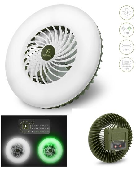 Ventilador con luz LED - Ventix 7W/4400mAh - batería de 14 horas