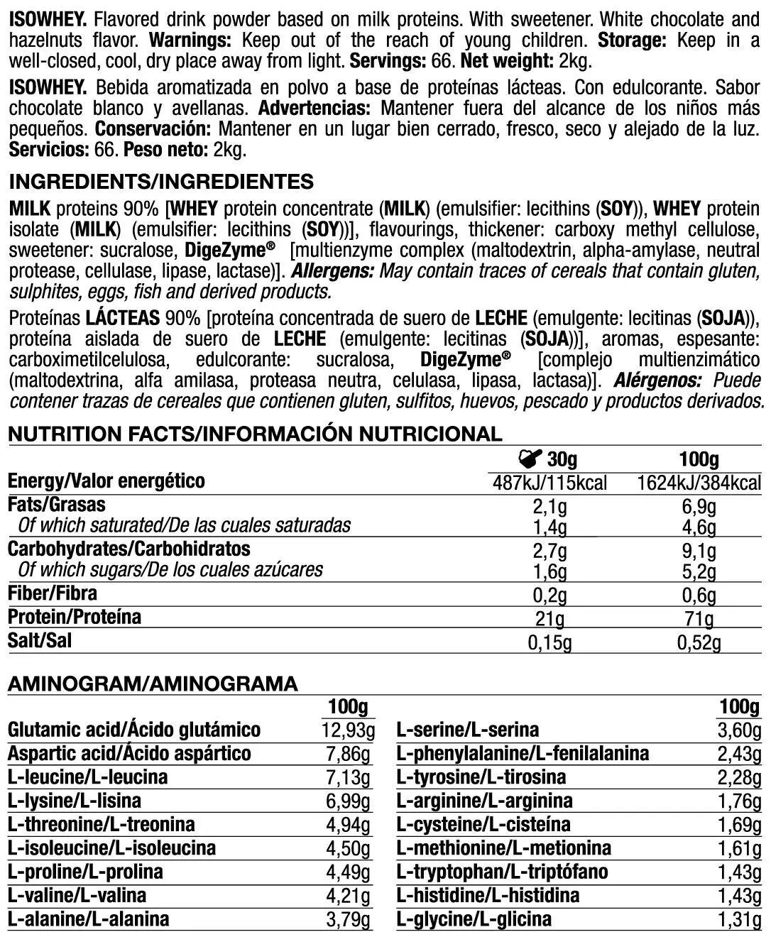 Isowhey - 2kg Hazelnut White Cream de Quamtrax 2/3