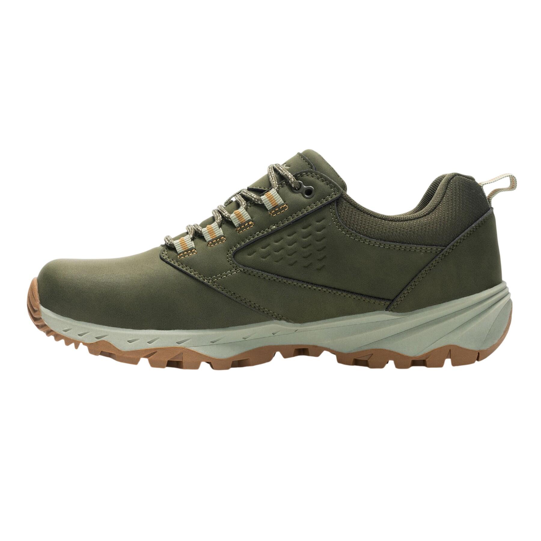Chaussures Basses De Marche AMBLE Homme (Kaki Foncé / Jaune Vieil Or) 3/5