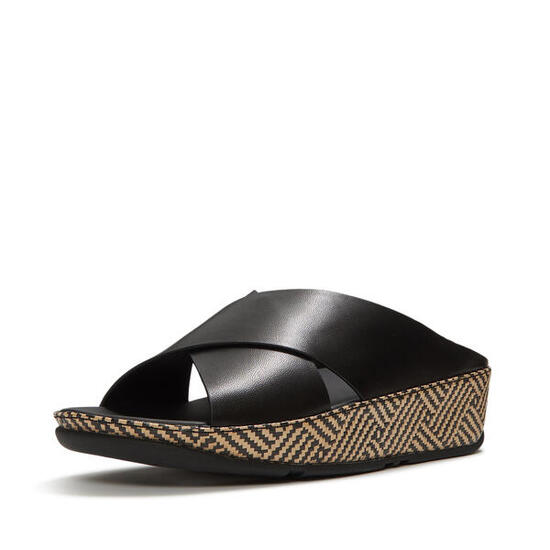 FITFLOP FitFlop Lulu Lux Graphic-Weave Leather Cross Slides URBAN WIT 40
