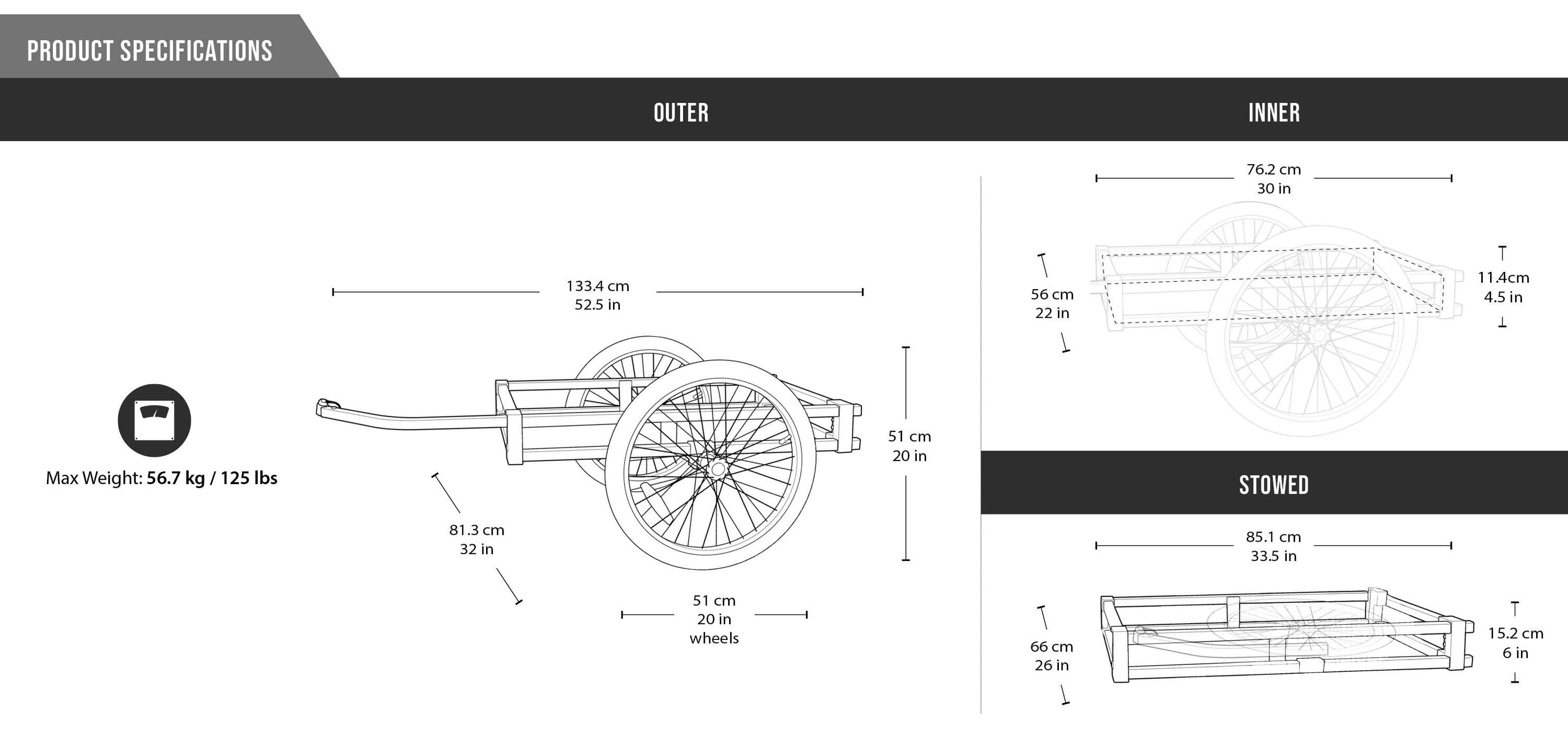 Wike zware platte aanhanger voor fietsen 6/6